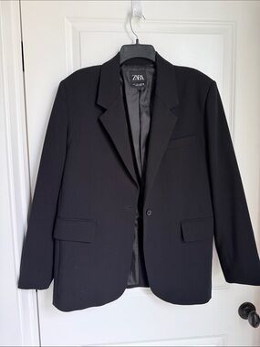 ZARA Black Women's Single-Button Blazer